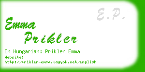 emma prikler business card